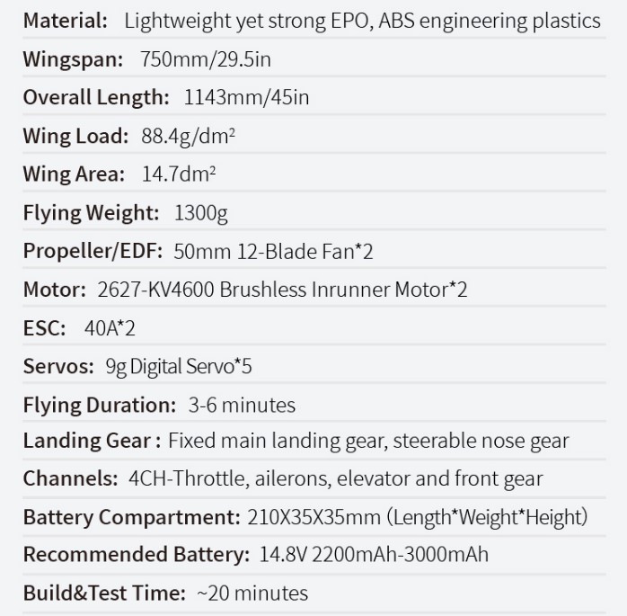 Xfly J-11 Twin Brushless Ducted Fan 50mm PNP EDF RC Jet